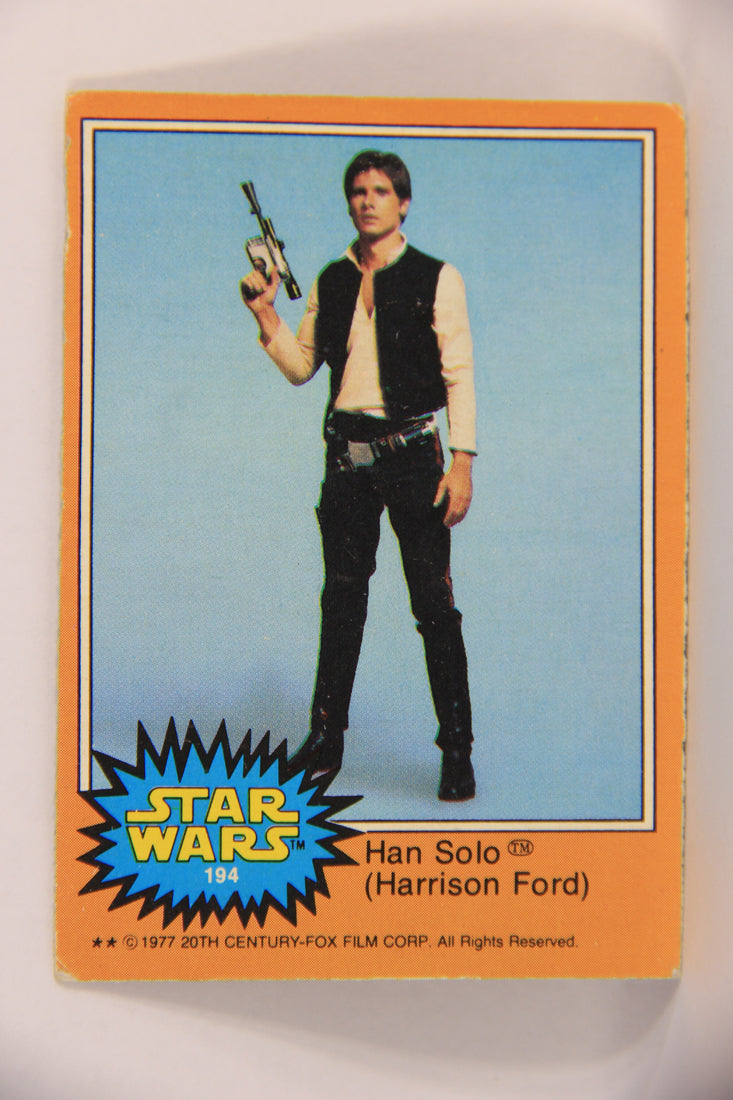 Star Wars 1977 Trading Card #194 Han Solo (Harrison Ford) FR-ENG OPC L018852