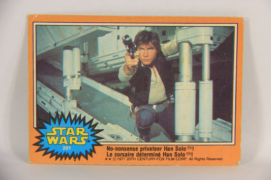 Star Wars 1977 Card #201 No-Nonsense Privateer Han Solo FR-ENG OPC L018856