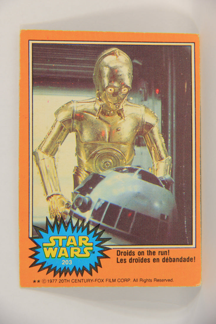 Star Wars 1977 Trading Card #203 Droids On The Run FR-ENG OPC L018858