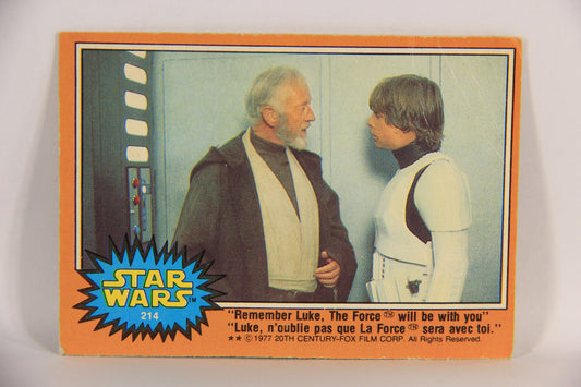 Star Wars 1977 Card #214 Remember Luke The Force Will Be With You FR-ENG OPC L018862