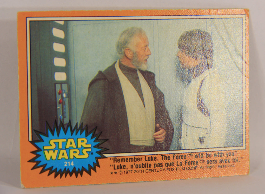 Star Wars 1977 Card #214 Remember Luke The Force Will Be With You FR-ENG OPC L018862