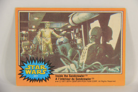 Star Wars 1977 Trading Card #231 Inside The Sandcrawler FR-ENG OPC L018874