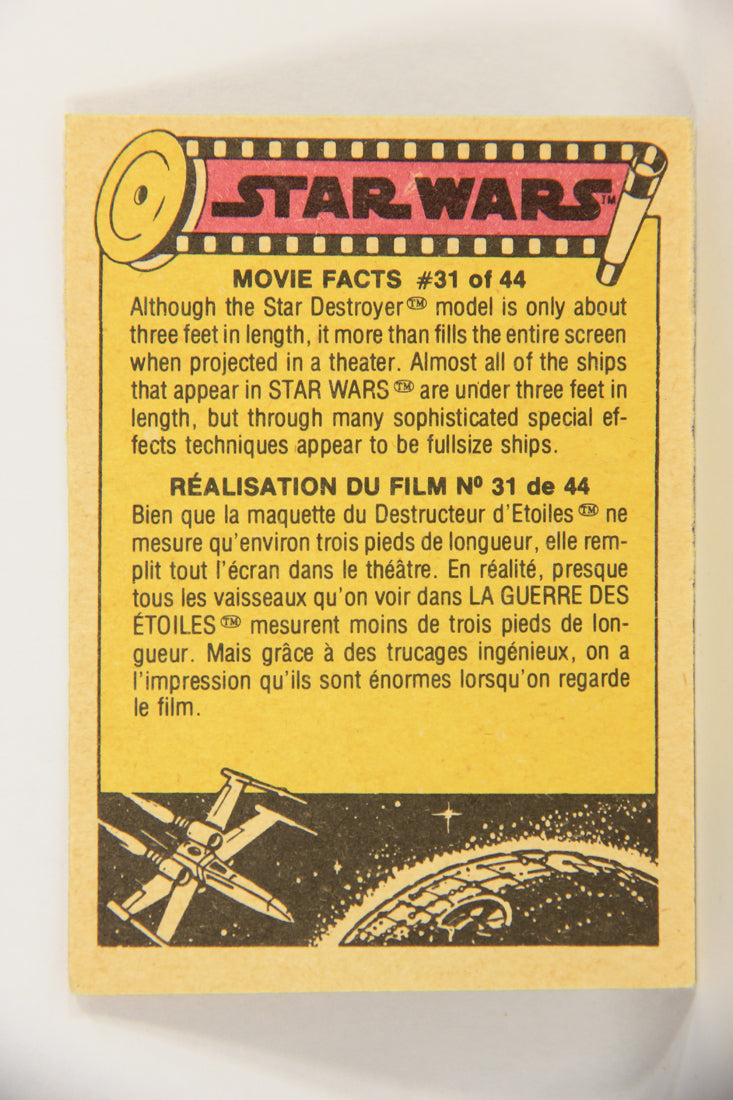 Star Wars 1977 Card #250 Photographing The Miniature Explosions FR-ENG OPC L018880