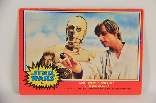 Star Wars 1977 Trading Card #67 See-Threepio And Luke FR-ENG OPC L019029