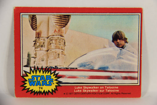 Star Wars 1977 Card #74 Luke Skywalker On Tatooine FR-ENG O-Pee-Chee L019031