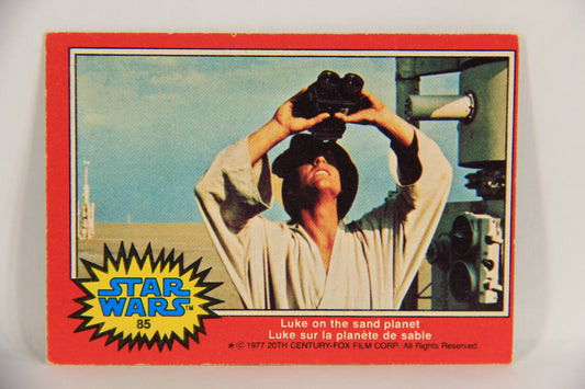 Star Wars 1977 Trading Card #85 Luke On The Sand Planet FR-ENG O-Pee-Chee L019035