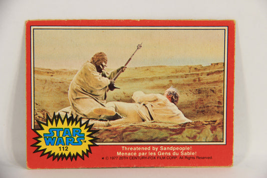 Star Wars 1977 Trading Card #112 Threatened By Sandpeople FR-ENG OPC L019042