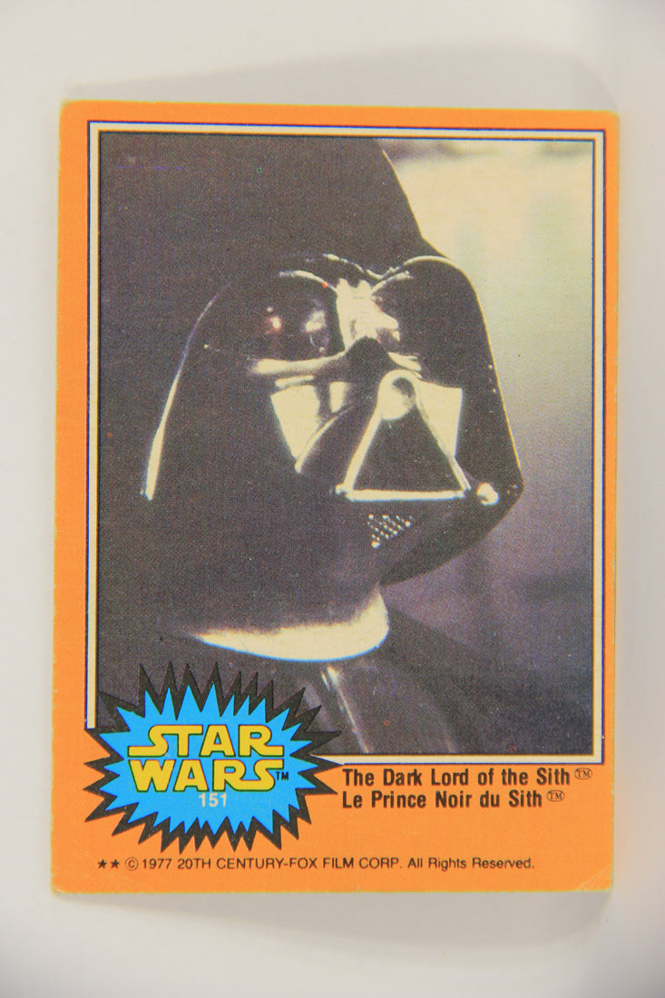 Star Wars 1977 Trading Card #151 The Dark Lord Of The Sith FR-ENG O-Pee-Chee L019051