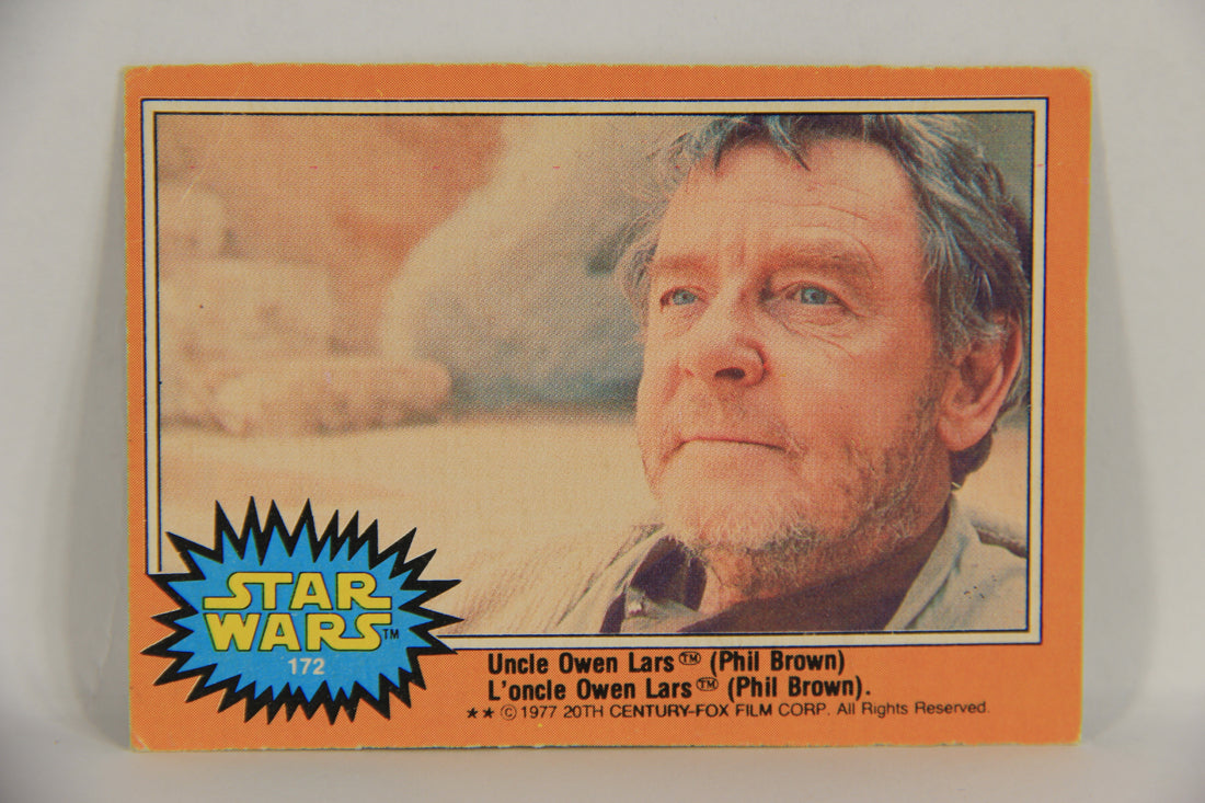 Star Wars 1977 Card #172 Uncle Owen Lars (Phil Brown) FR-ENG O-Pee-Chee L019054