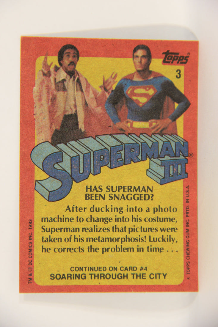 Superman 3 Topps 1983 Trading Card #3 Has Superman Been Snagged ENG L019068