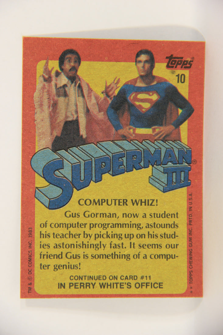 Superman 3 Topps 1983 Trading Card #10 Computer Whiz ENG L019075