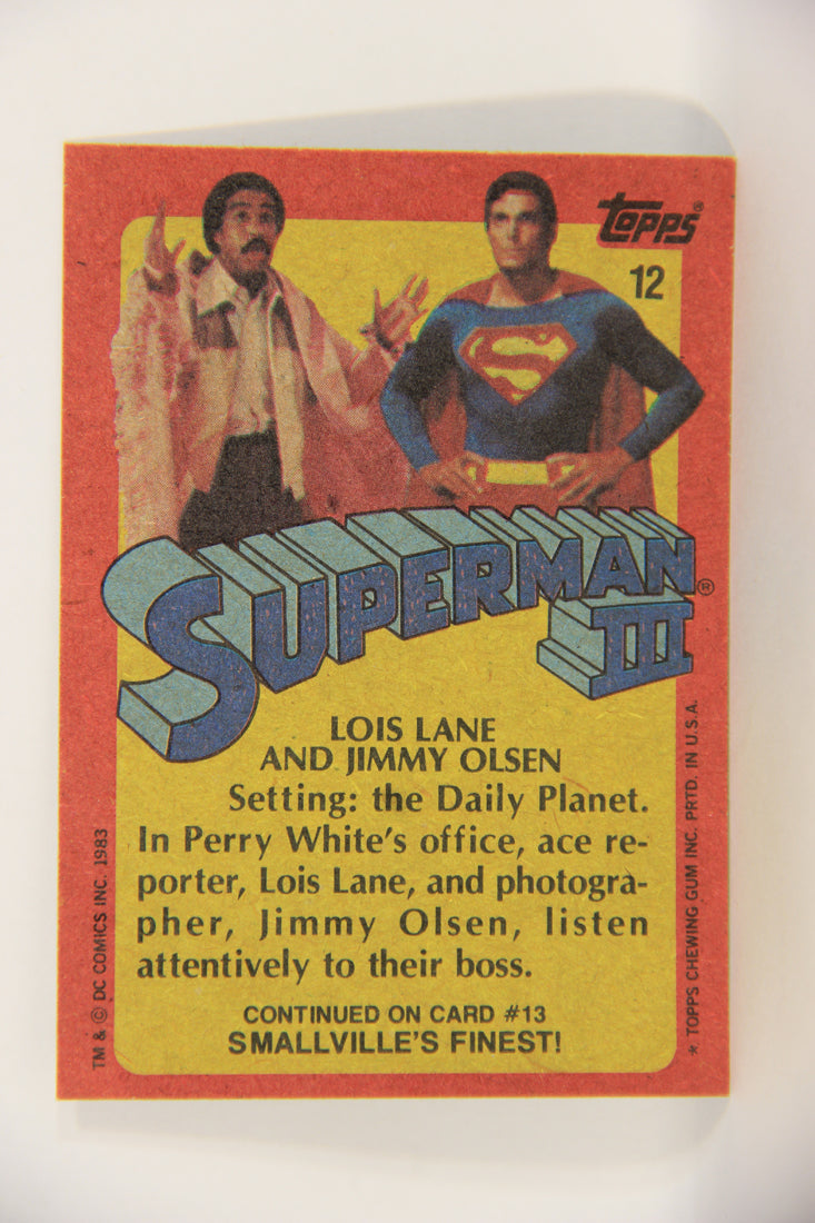 Superman 3 Topps 1983 Trading Card #12 Lois Lane And Jimmy Olson ENG L019077