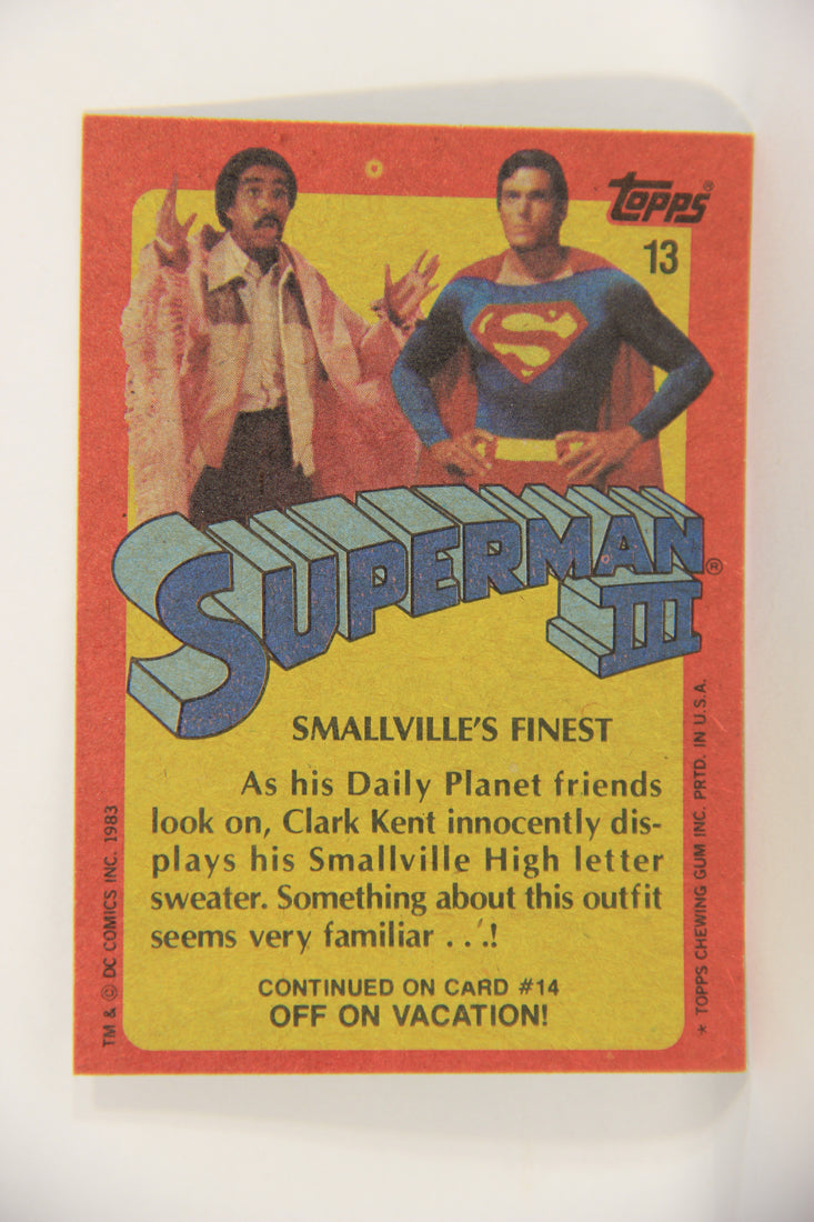 Superman 3 Topps 1983 Trading Card #13 Smallville's Finest ENG L019078