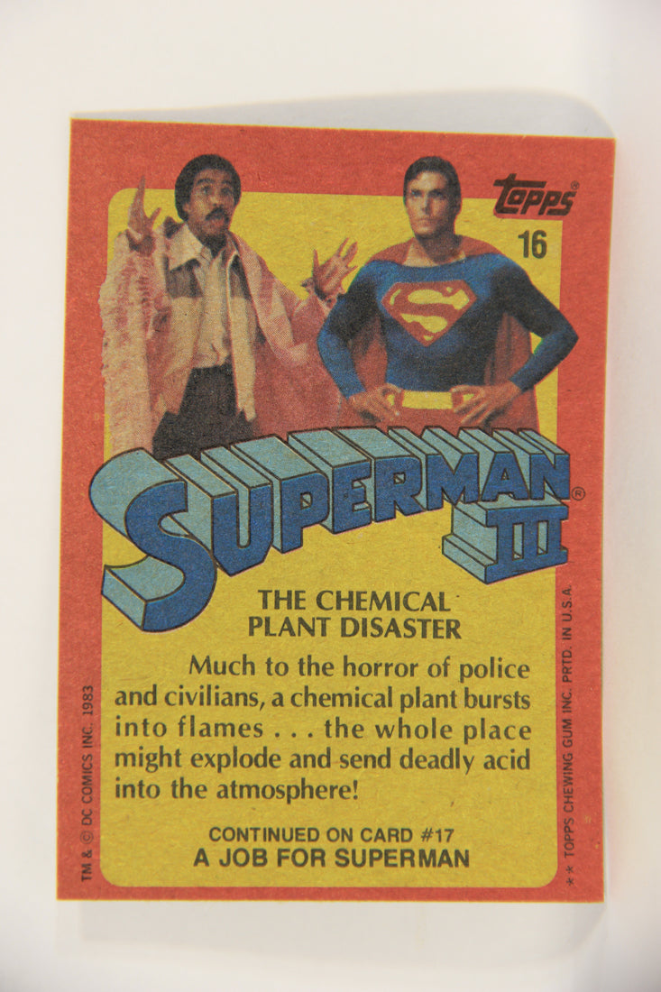 Superman 3 Topps 1983 Trading Card #16 The Chemical Plant Disaster ENG L019081
