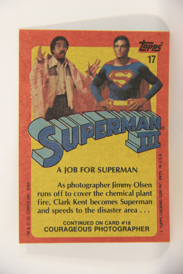 Superman 3 Topps 1983 Trading Card #17 A Job For Superman ENG L019082
