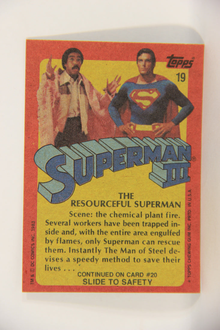 Superman 3 Topps 1983 Trading Card #19 The Resourceful Superman ENG L019084