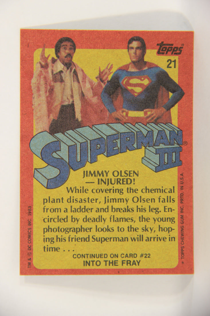 Superman 3 Topps 1983 Trading Card #21 Jimmy Olsen - Injured ENG L019086