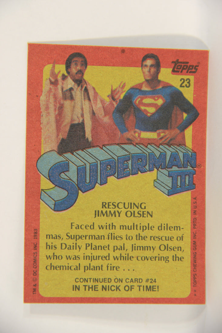 Superman 3 Topps 1983 Trading Card #23 Rescuing Jimmy Olsen ENG L019088