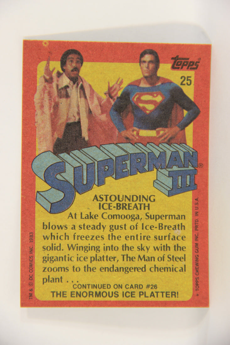 Superman 3 Topps 1983 Trading Card #25 Astounding Ice-Breath ENG L019090
