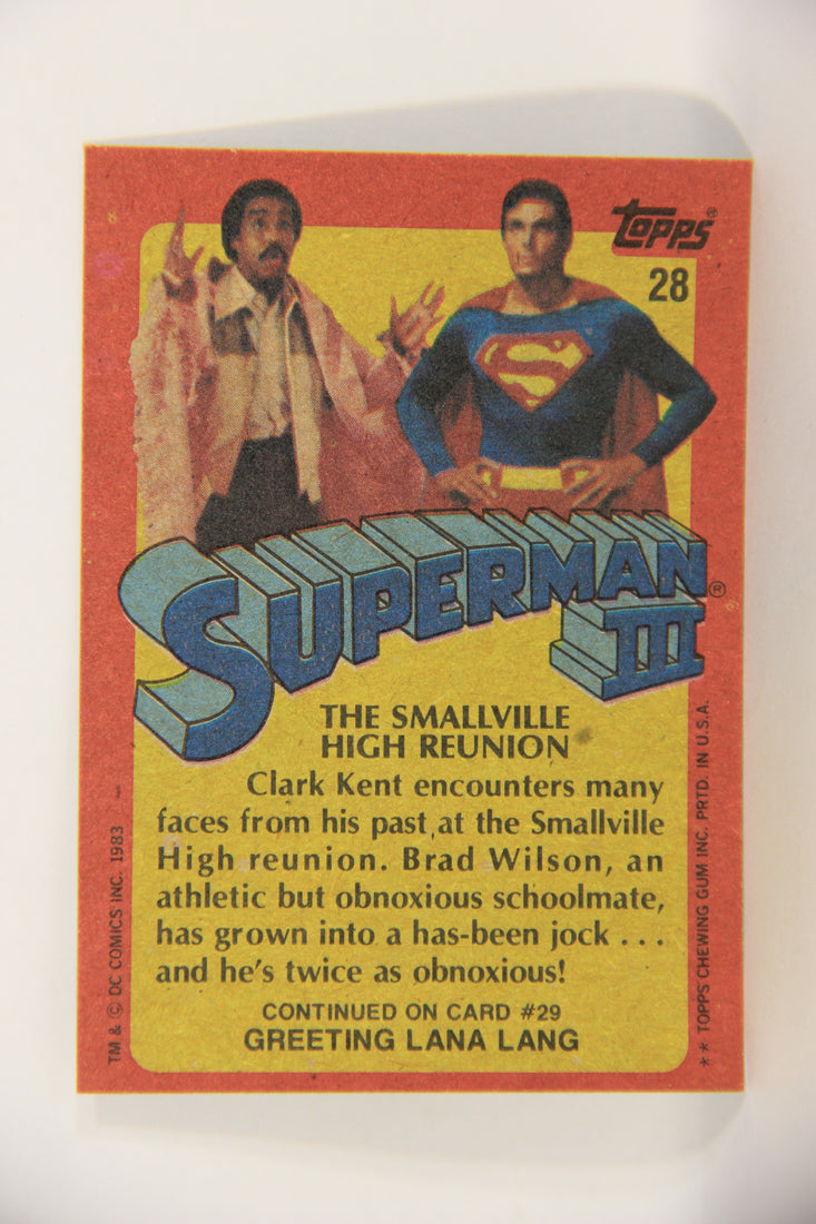 Superman 3 Topps 1983 Trading Card #28 The Smallville High Reunion ENG L019093