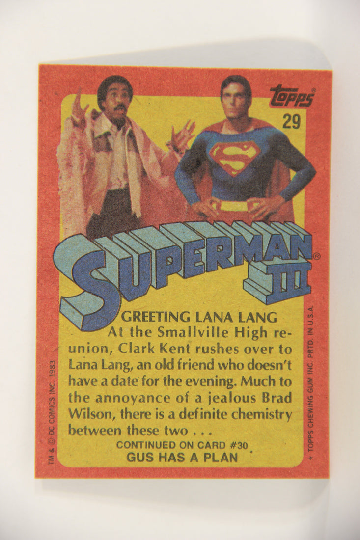 Superman 3 Topps 1983 Trading Card #29 Greeting Lana Lang ENG L019094
