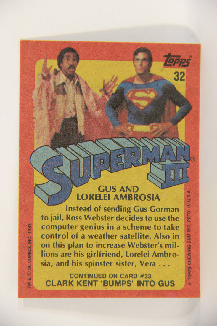 Superman 3 Topps 1983 Trading Card #32 Gus And Lorelei Ambrosia ENG L019097