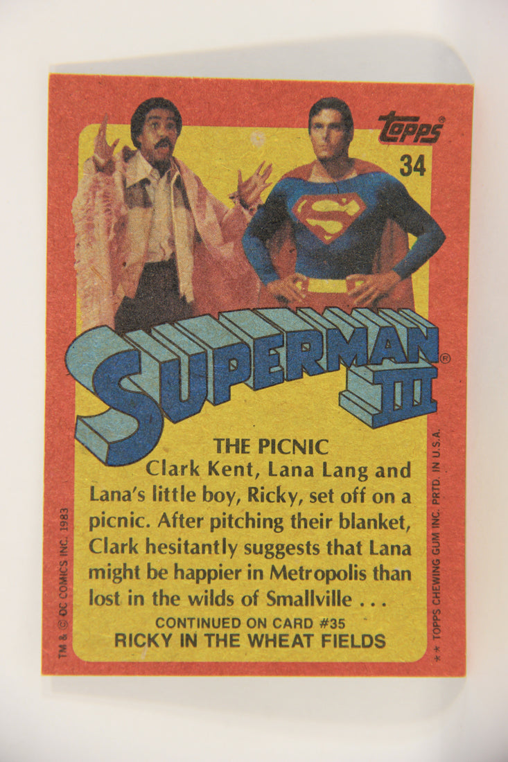 Superman 3 Topps 1983 Trading Card #34 The Picnic ENG L019099