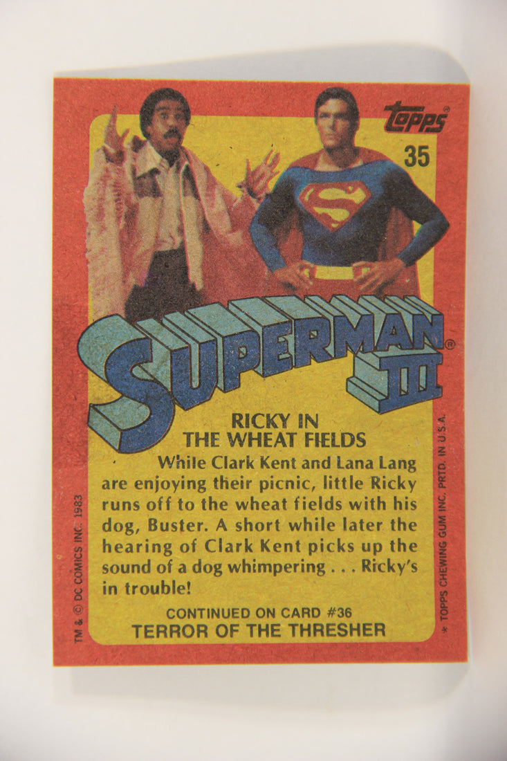 Superman 3 Topps 1983 Trading Card #35 Ricky In The Wheat Fields ENG L019100