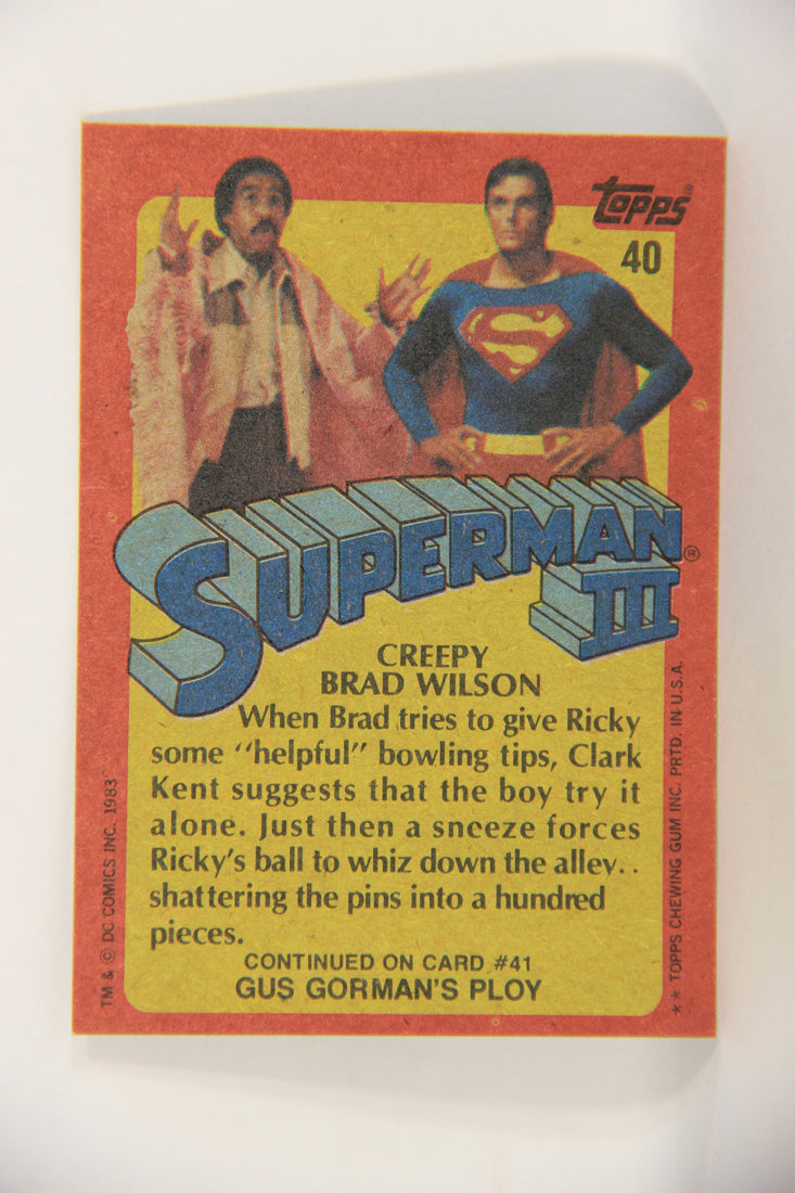 Superman 3 Topps 1983 Trading Card #40 Creepy Brad Wilson ENG L019105