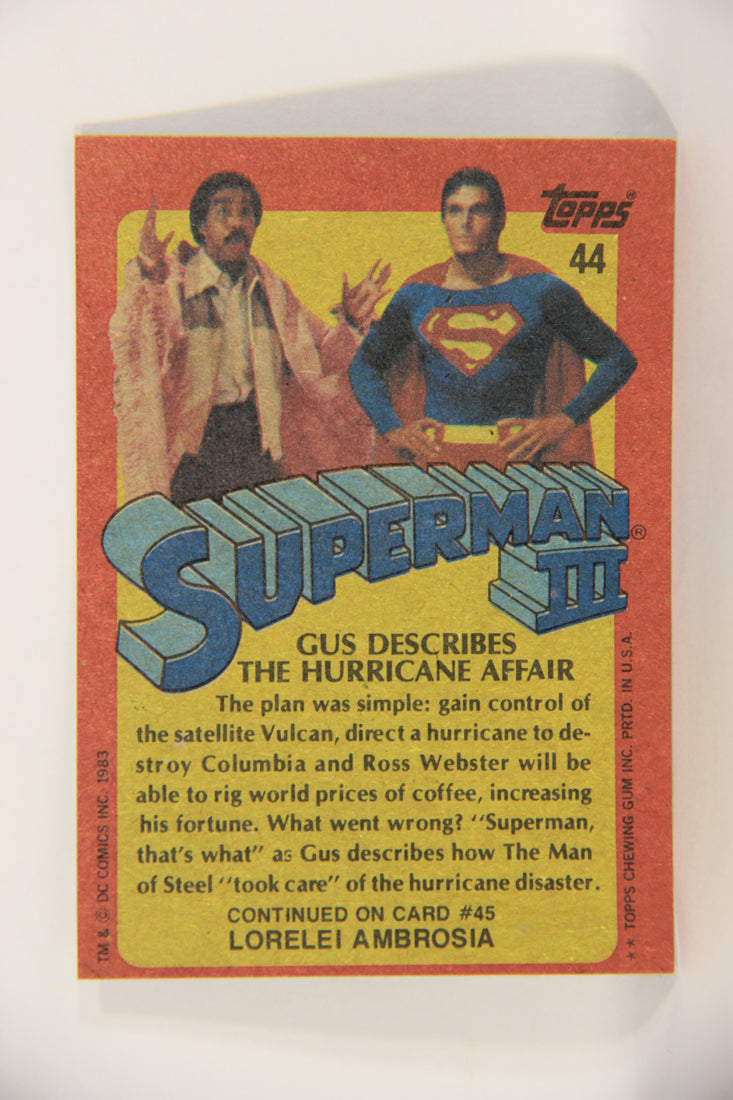 Superman 3 Topps 1983 Trading Card #44 Gus Describes The Hurricane Affair ENG L019109