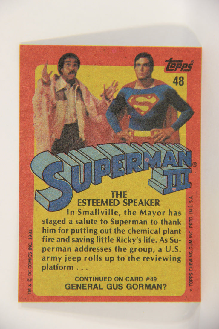Superman 3 Topps 1983 Trading Card #48 The Esteemed Speaker ENG L019113