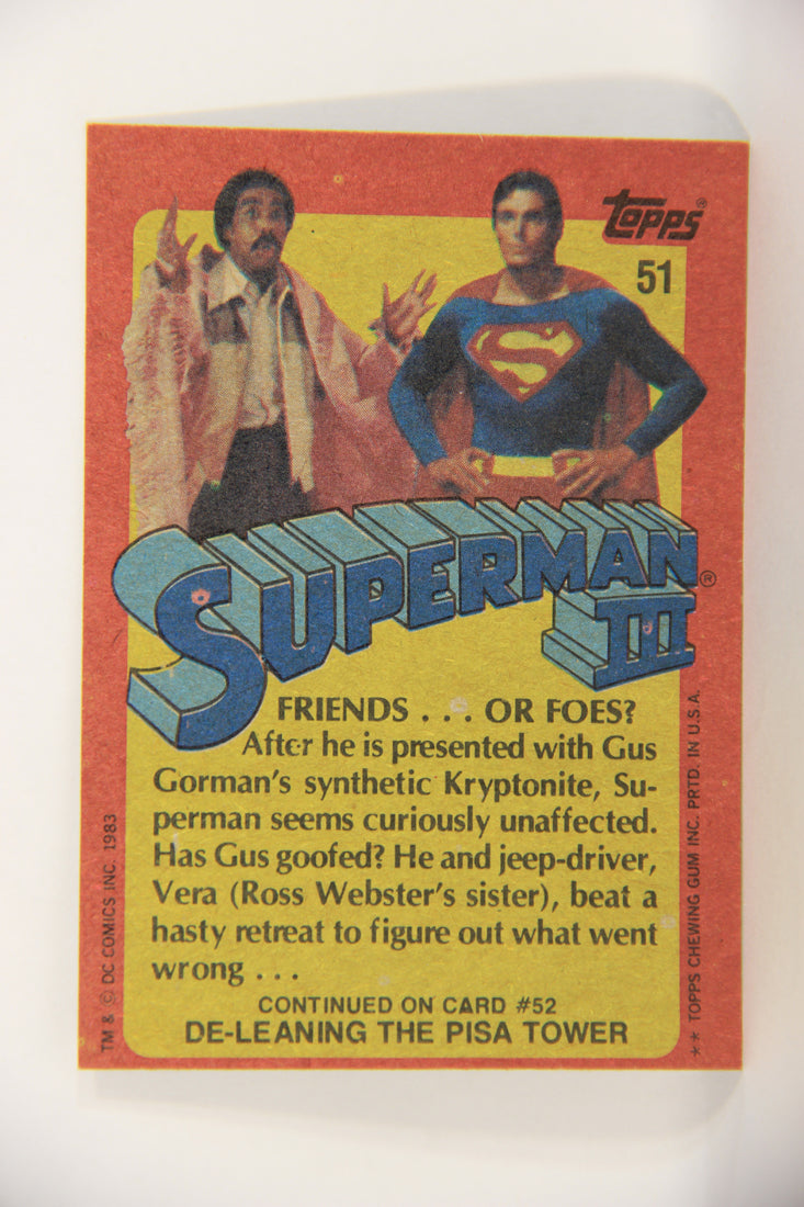 Superman 3 Topps 1983 Trading Card #51 Friends Or Foes ENG L019116