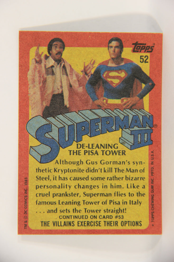 Superman 3 Topps 1983 Trading Card #52 De-Leaning The Pisa Tower ENG L019117