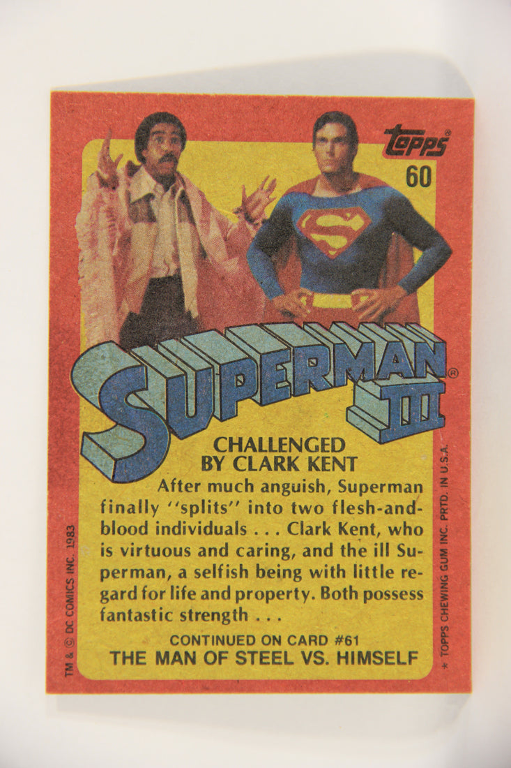 Superman 3 Topps 1983 Trading Card #60 Challenged By Clark Kent ENG L019125