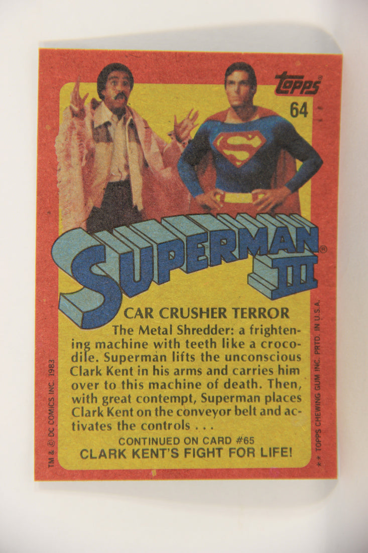 Superman 3 Topps 1983 Trading Card #64 Car Crusher Terror ENG L019129