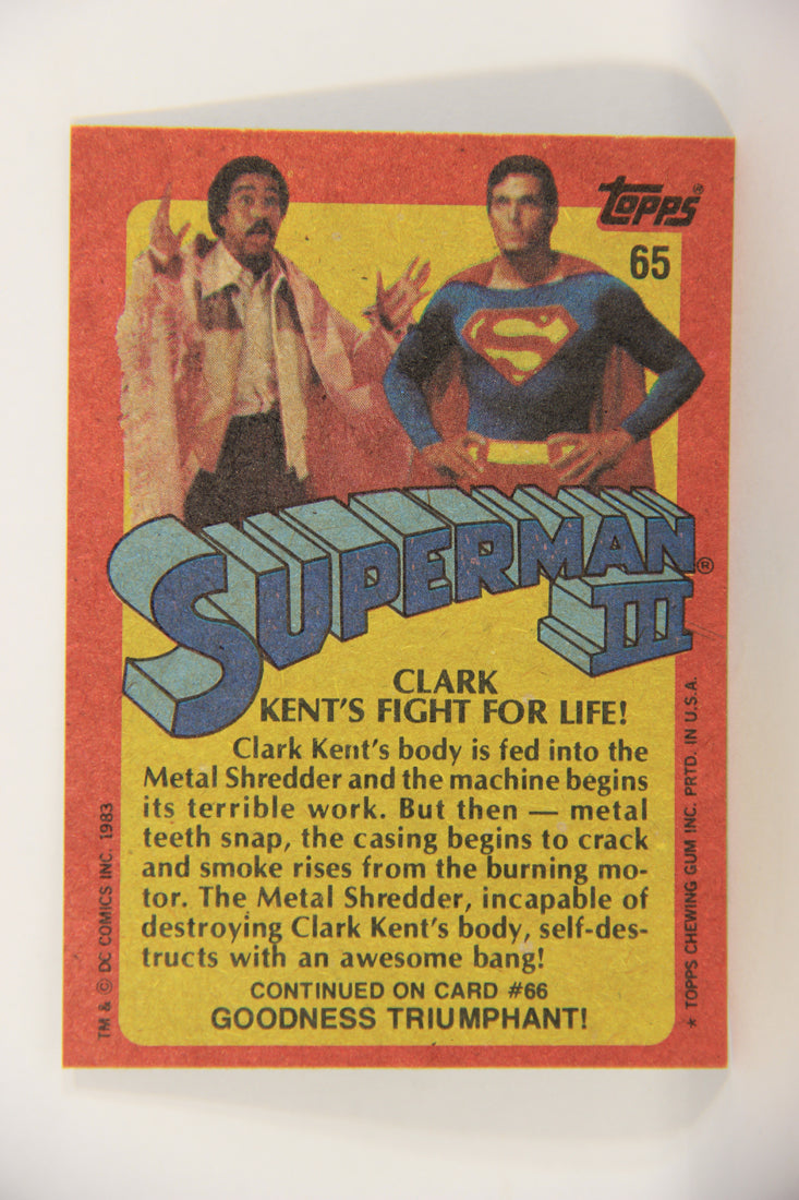 Superman 3 Topps 1983 Trading Card #65 Clark Kent's Fight For Life ENG L019130