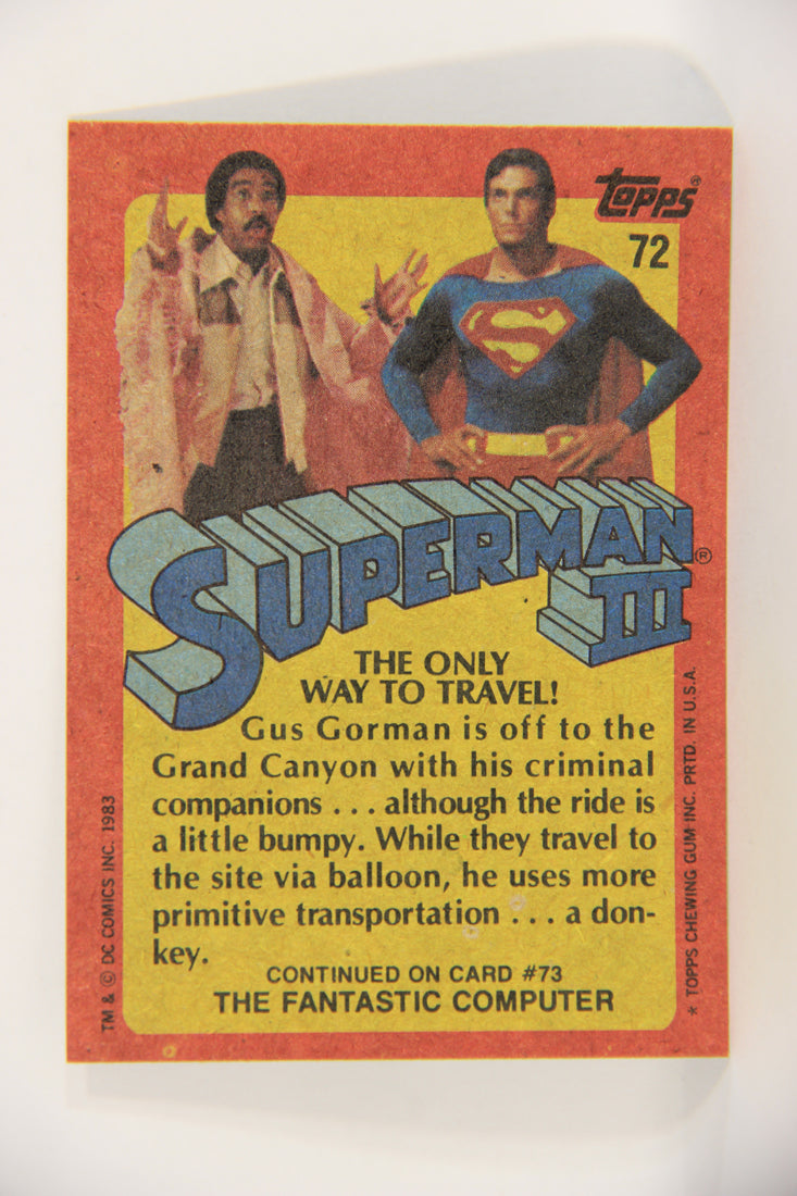 Superman 3 Topps 1983 Trading Card #72 The Only Way To Travel ENG L019137
