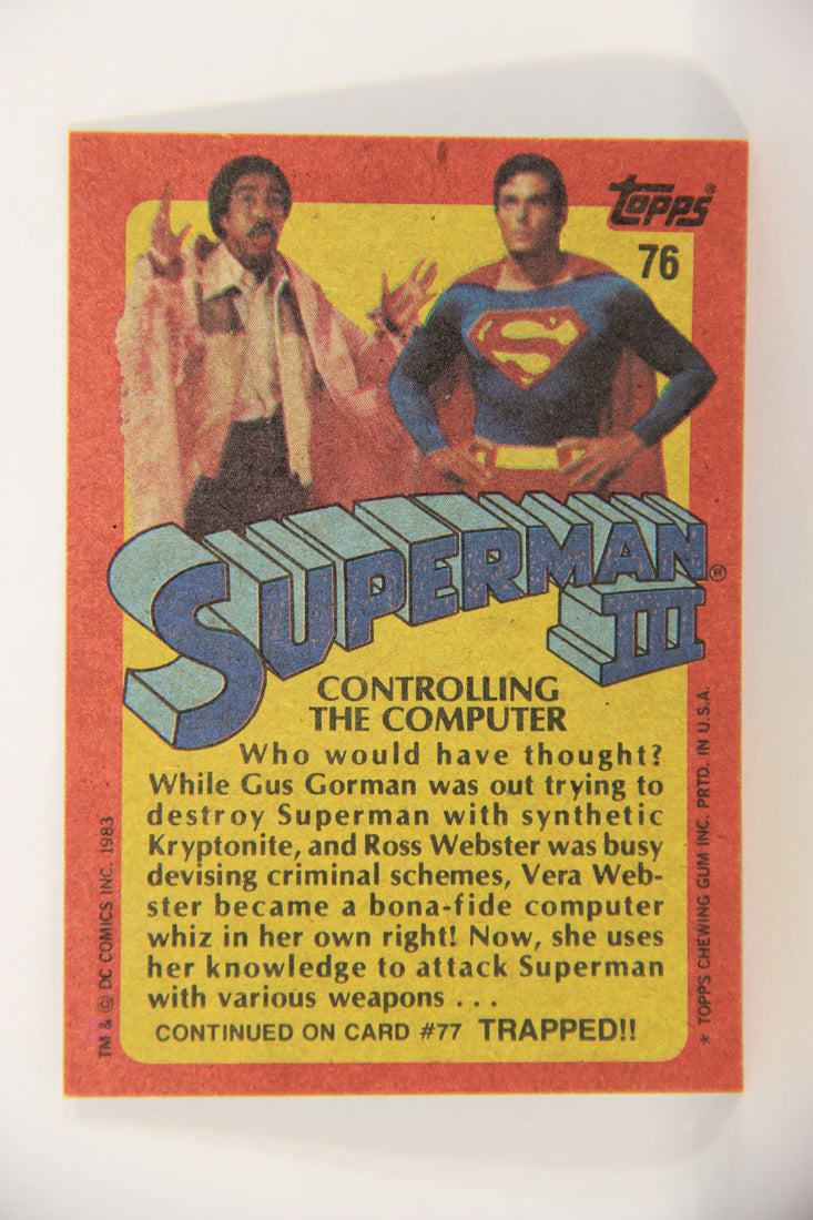 Superman 3 Topps 1983 Trading Card #76 Controlling The Computer ENG L019141