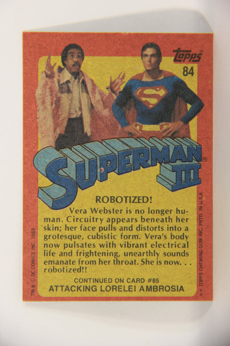 Superman 3 Topps 1983 Trading Card #84 Robotized ENG L019149