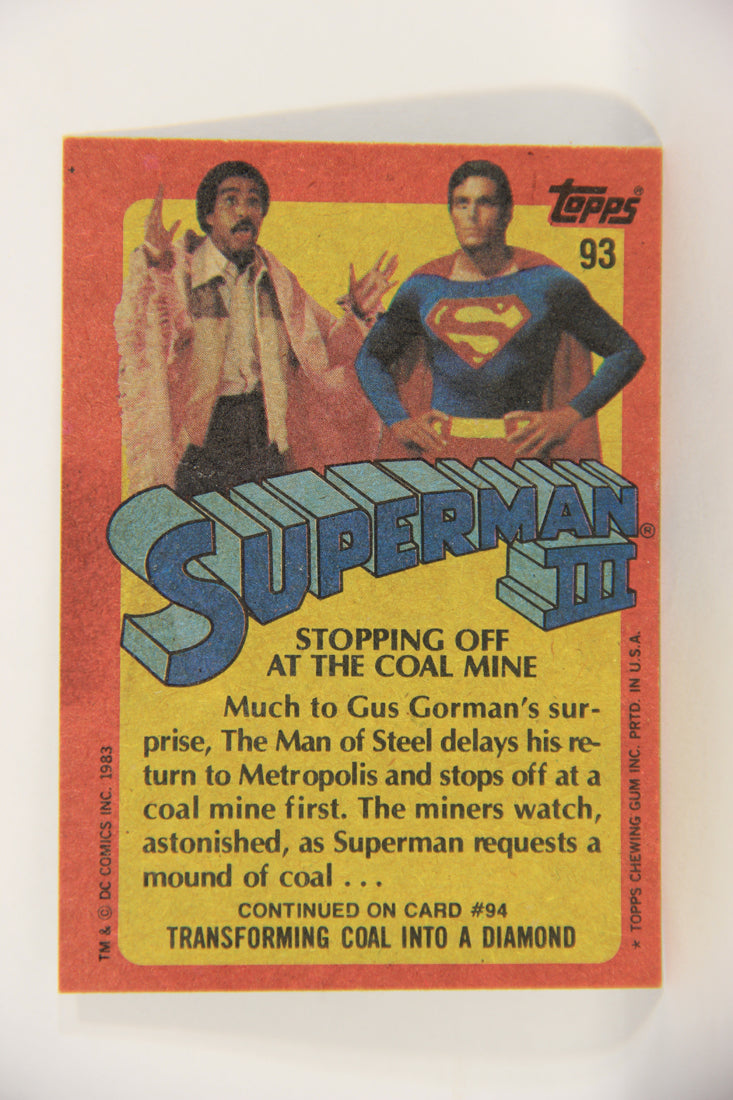 Superman 3 Topps 1983 Trading Card #93 Stopping Off At The Coal Mine ENG L019158