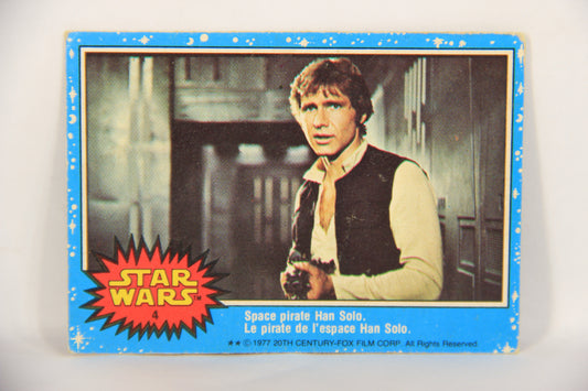 Star Wars 1977 Trading Card #4 Space Pirate Han Solo FR-ENG O-Pee-Chee L019186