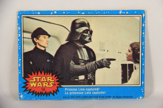 Star Wars 1977 Trading Card #10 Princess Leia - Captured FR-ENG O-Pee-Chee L019192