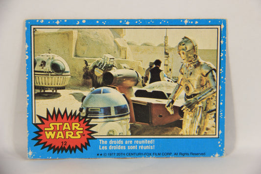 Star Wars 1977 Trading Card #12 The Droids Are Reunited FR-ENG O-Pee-Chee L019194