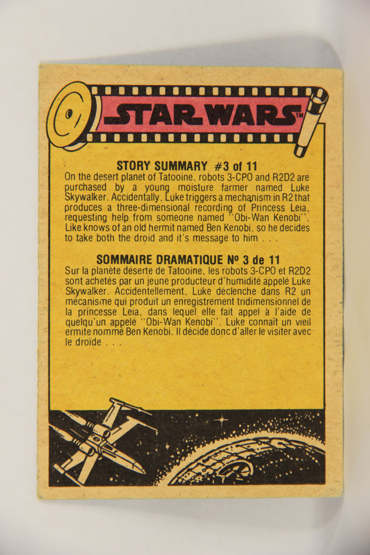 Star Wars 1977 Trading Card #17 Lord Vader Threatens Princess Leia FR-ENG OPC L019198