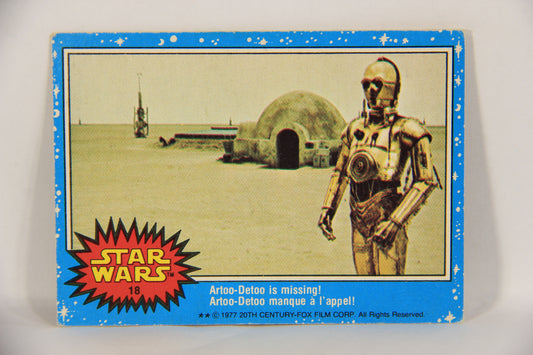 Star Wars 1977 Trading Card #18 Artoo-Detoo Is Missing FR-ENG O-Pee-Chee L019199