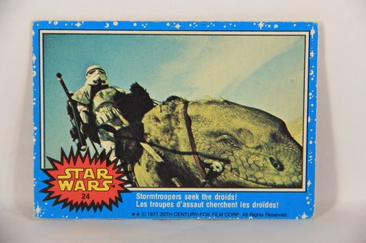 Star Wars 1977 Trading Card #24 Stormtroopers Seek The Droids FR-ENG OPC L019204