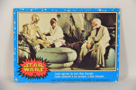 Star Wars 1977 Trading Card #28 Luke Agrees To Join Ben Kenobi FR-ENG OPC L019207