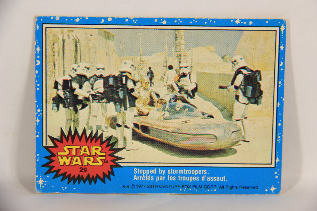 Star Wars 1977 Trading Card #29 Stopped By Stormtroopers FR-ENG O-Pee-Chee L019208
