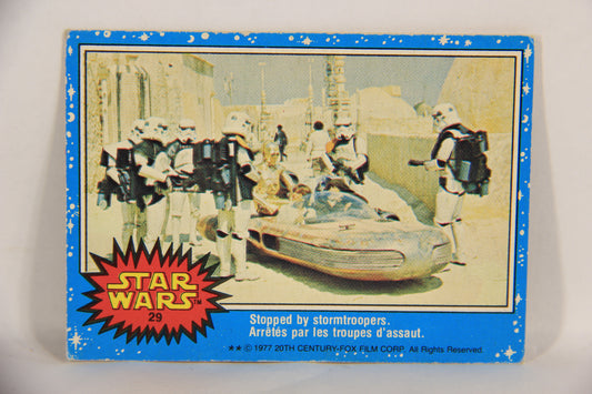 Star Wars 1977 Trading Card #29 Stopped By Stormtroopers FR-ENG O-Pee-Chee L019208