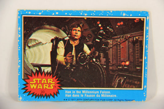 Star Wars 1977 Trading Card #30 Han In The Millennium Falcon FR-ENG OPC L019209